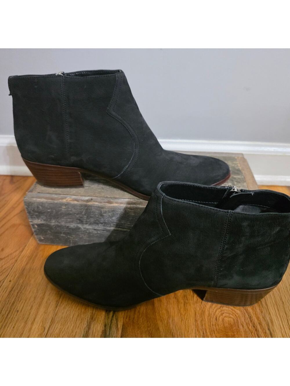 Sam Edelman Black Nubuck Leather Petty Ankle Boots 11